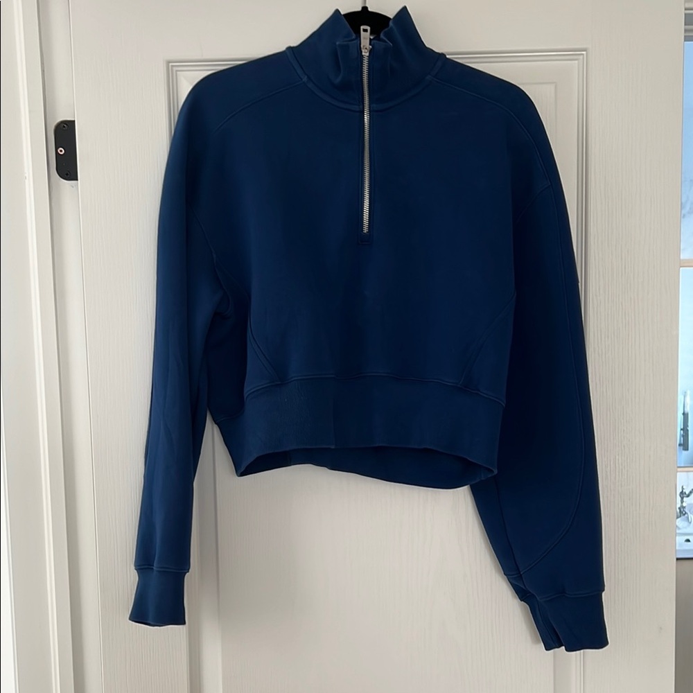 Abercrombie & Fitch Blue Cropped Boxy Hoodie